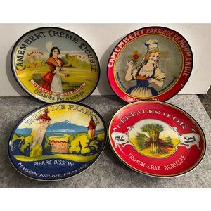 4 Vintage Pier  Porcelain Cheese Plate Set  #1049